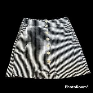 Beautiful button up RagPoets linen striped skirt